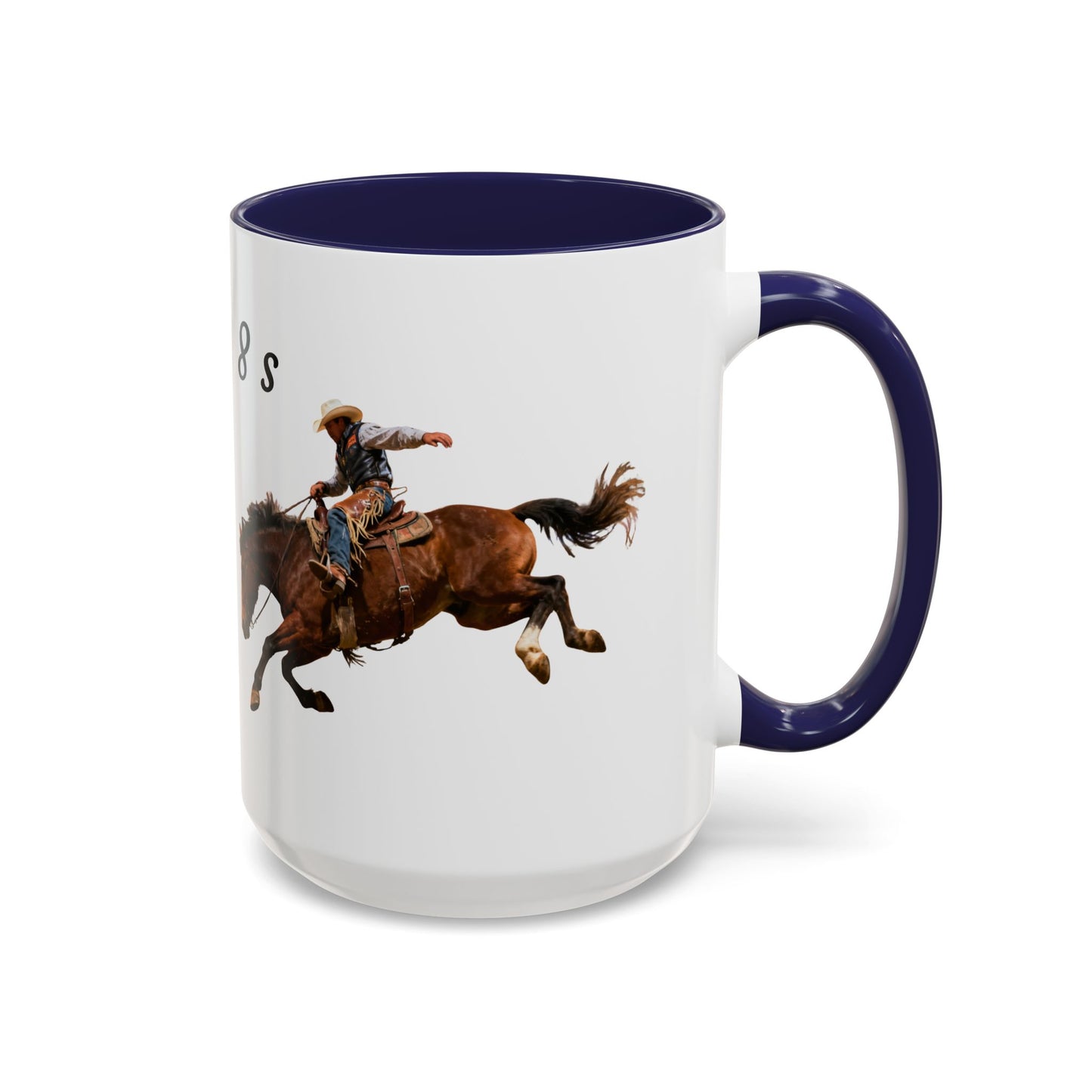 8 Second Rodeo Cowboy Ride Accent Coffee Mug — Rodeo Western Coffee Cup