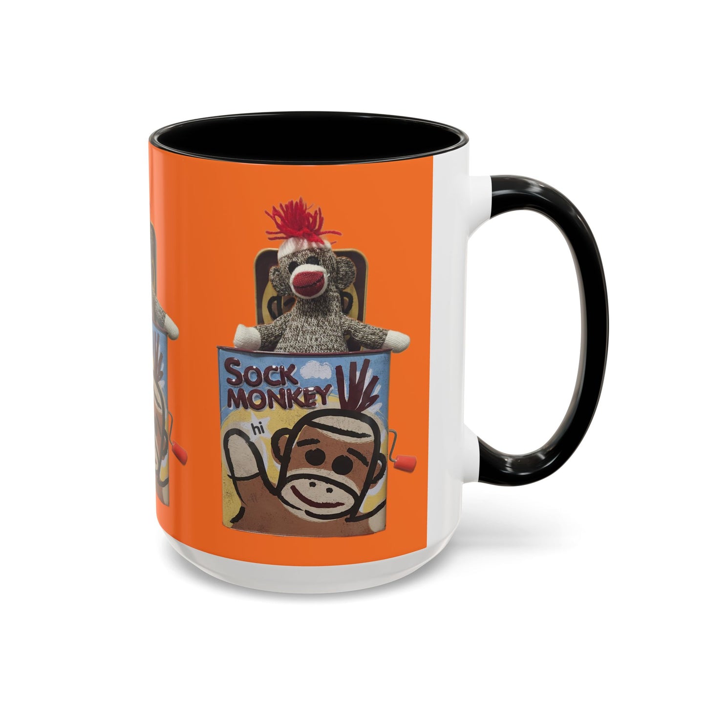 Sock Monkey Vintage Toy Accent Coffee Mug  Retro Kids and Adult Classic Memories