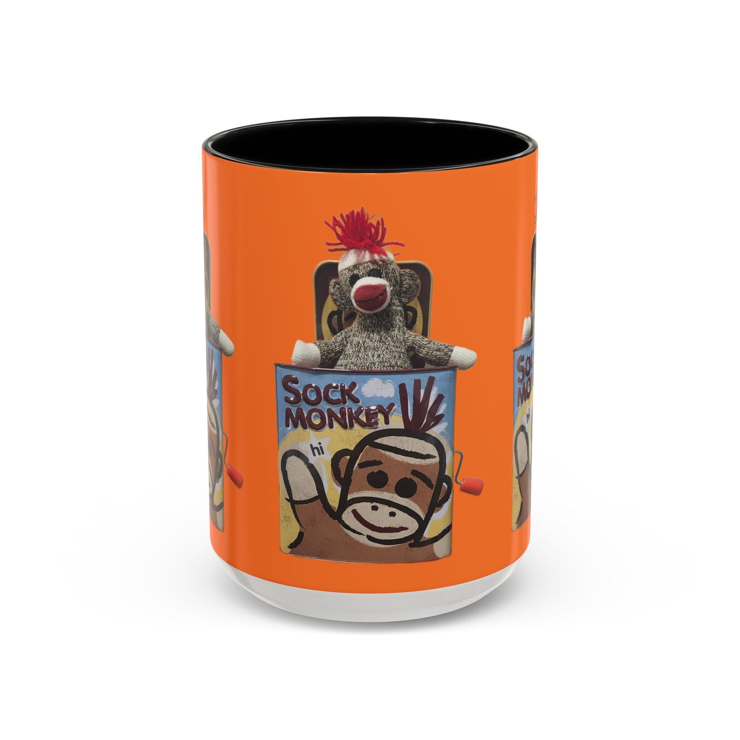 Sock Monkey Vintage Toy Accent Coffee Mug  Retro Kids and Adult Classic Memories