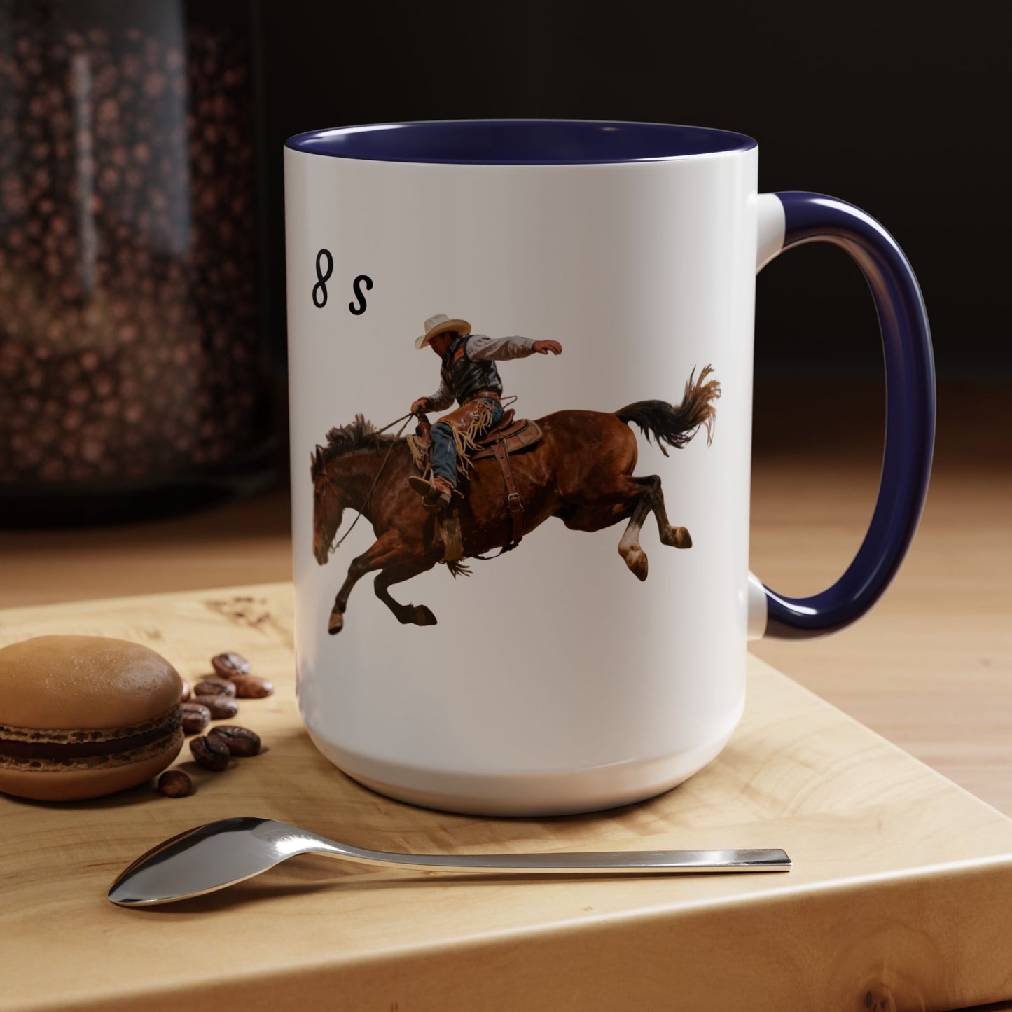 8 Second Rodeo Cowboy Ride Accent Coffee Mug — Rodeo Western Coffee Cup
