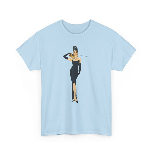 Elegant Lady Evening Dress Tee — Vintage Glam Woman Graphic T-Shirt