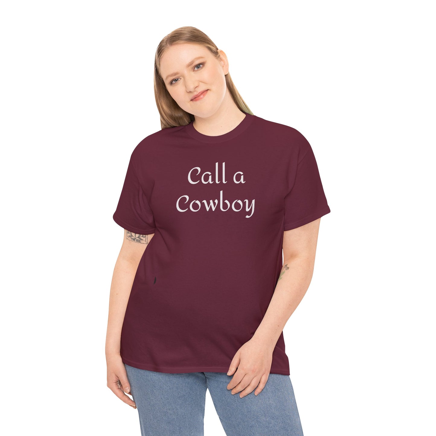 Call a Cowboy Tee | Western Text T-shirt, Rodeo Shirt