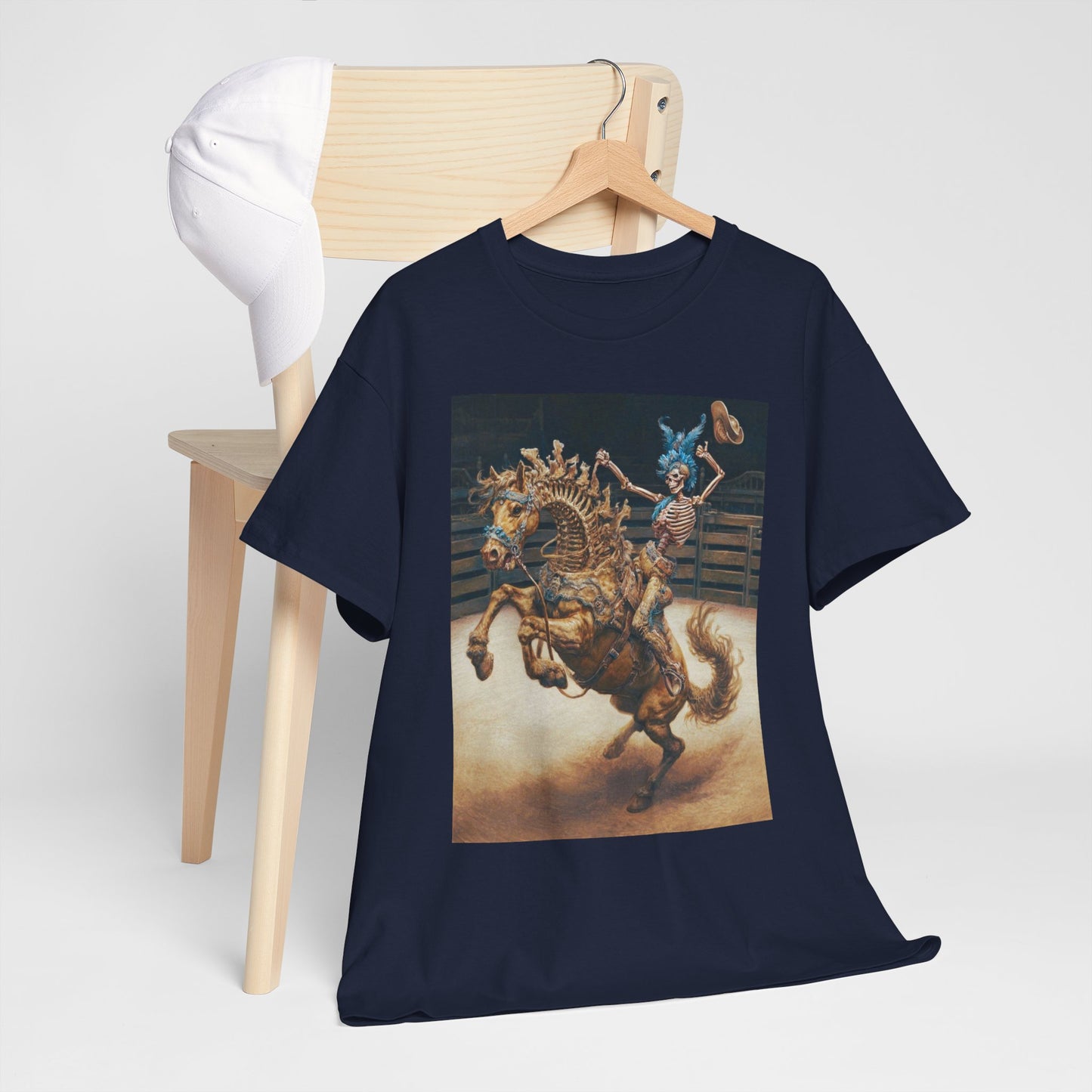 Skeleton Rodeo Bucking Horse Cowboy T-Shirt