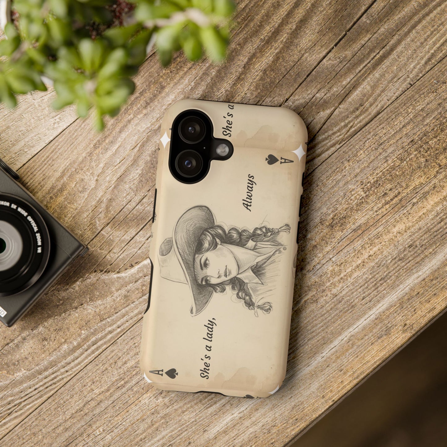 She's a Lady Always Vintage Western Playing Card Phone Case