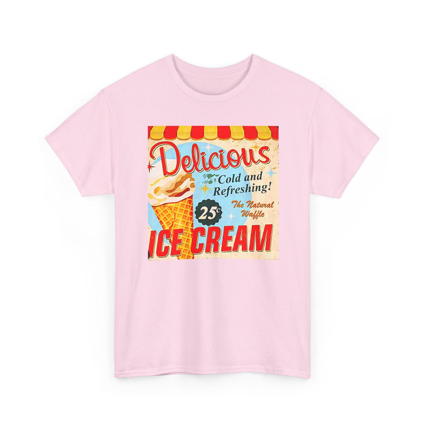 Retro "Ice Cold Ice Cream 25" T-Shirt — Vintage Soda Shop Graphic Tee