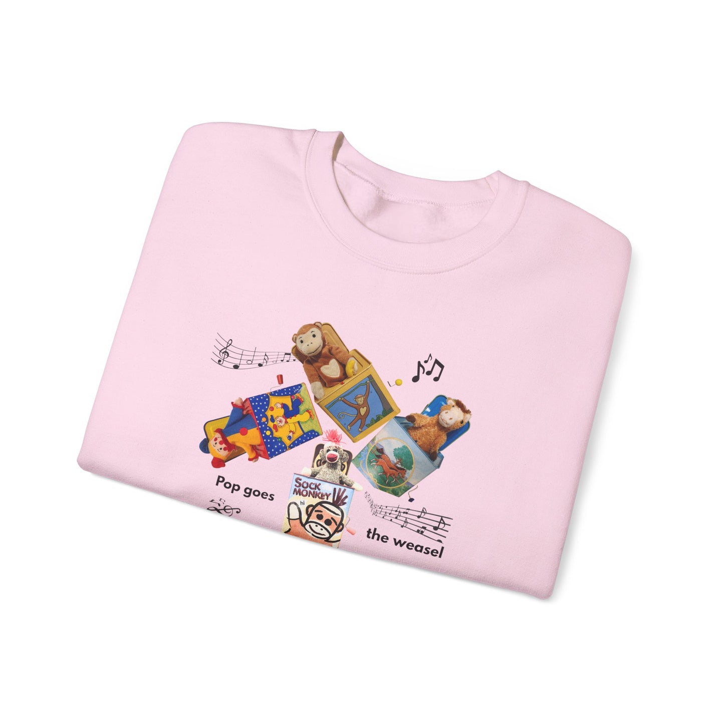 Women's Crewneck Sweatshirt — 'Pop Goes the Weasel' Vintage Retro Design
