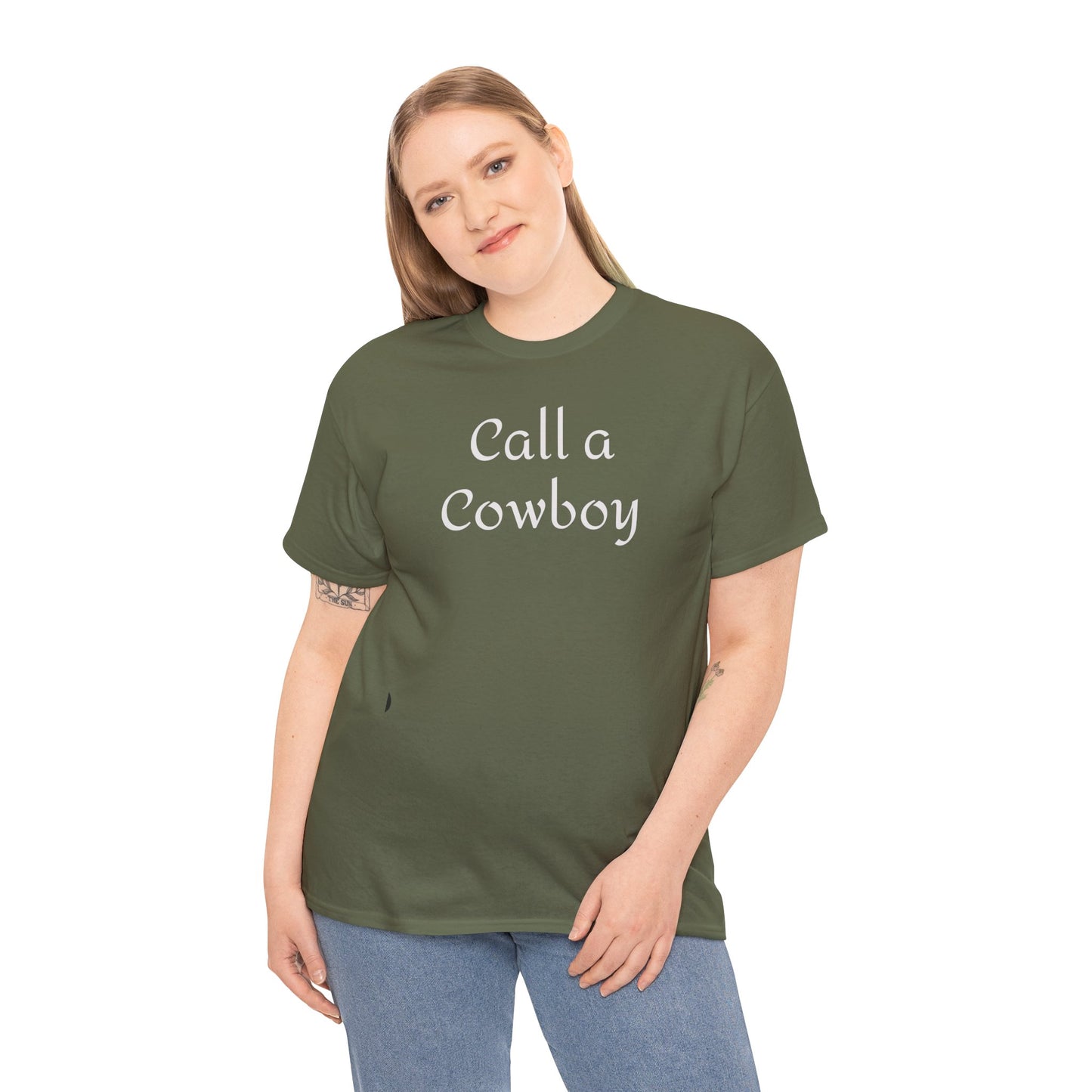 Call a Cowboy Tee | Western Text T-shirt, Rodeo Shirt