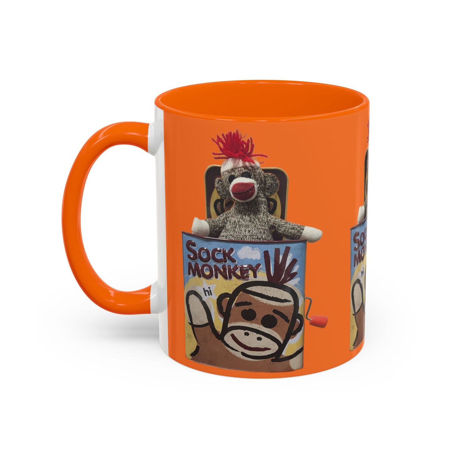 Sock Monkey Vintage Toy Accent Coffee Mug  Retro Kids and Adult Classic Memories