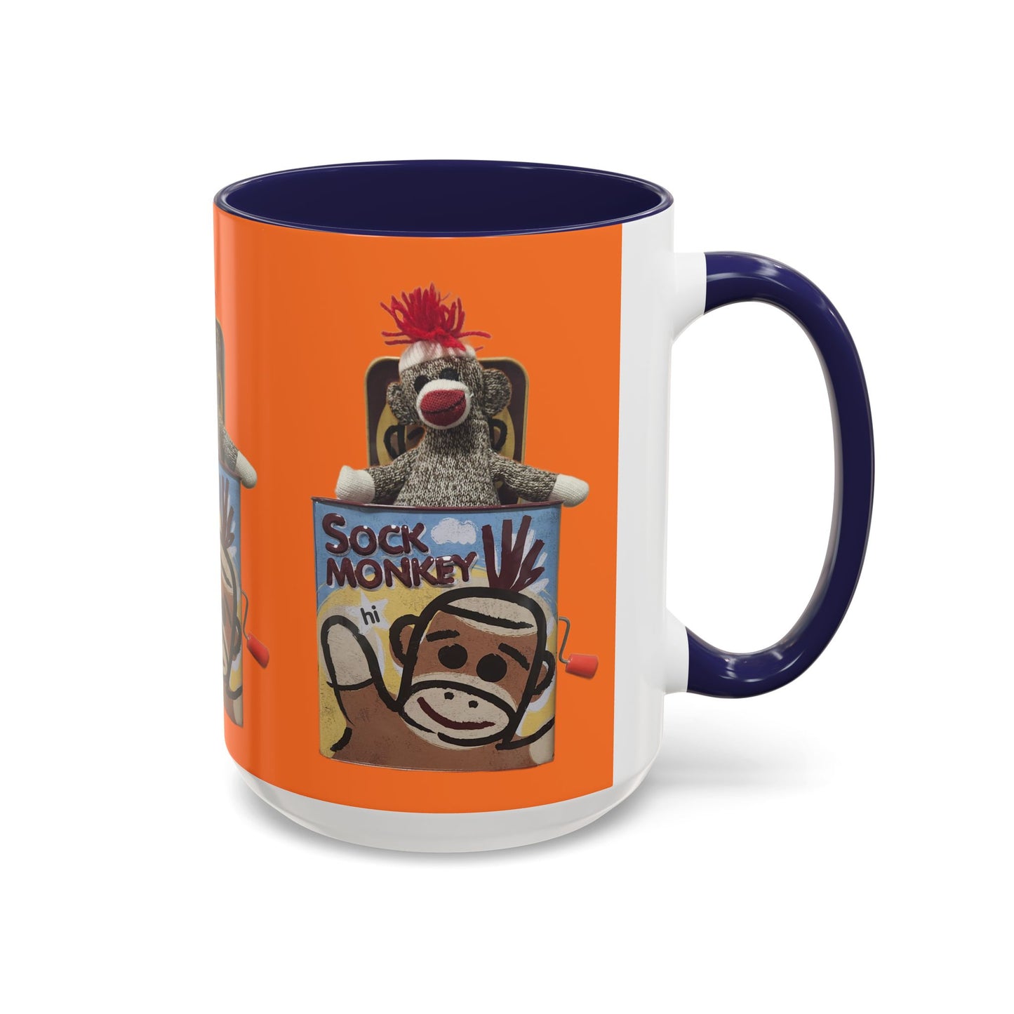 Sock Monkey Vintage Toy Accent Coffee Mug  Retro Kids and Adult Classic Memories