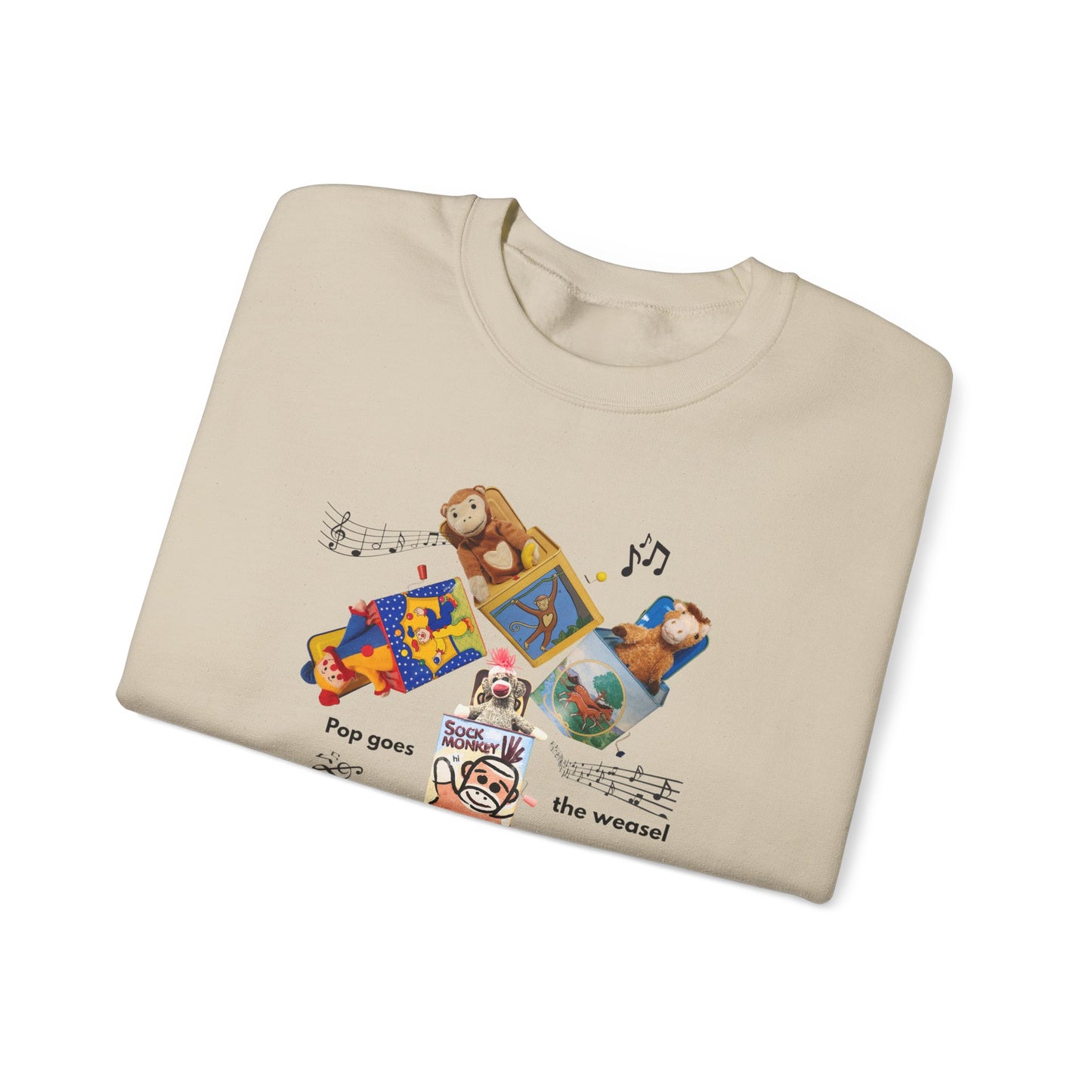 Women's Crewneck Sweatshirt — 'Pop Goes the Weasel' Vintage Retro Design