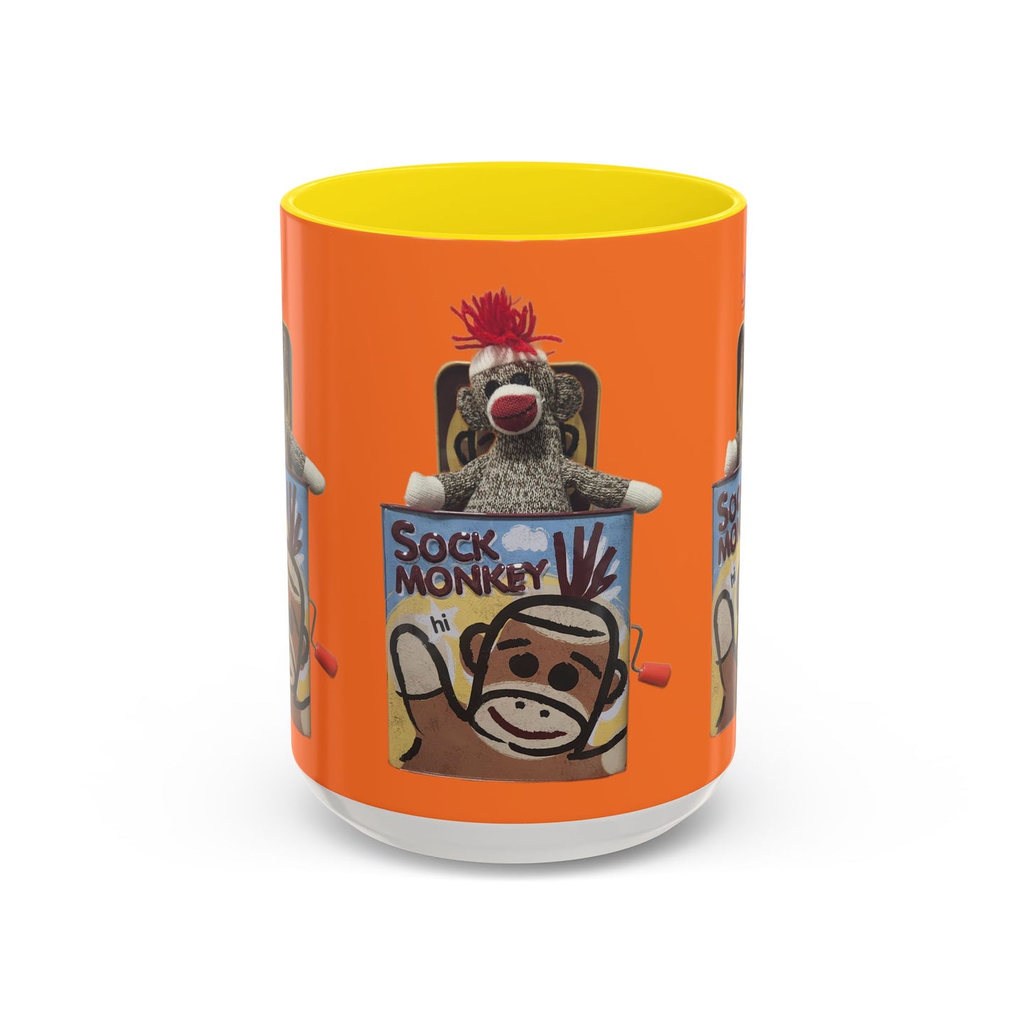 Sock Monkey Vintage Toy Accent Coffee Mug  Retro Kids and Adult Classic Memories