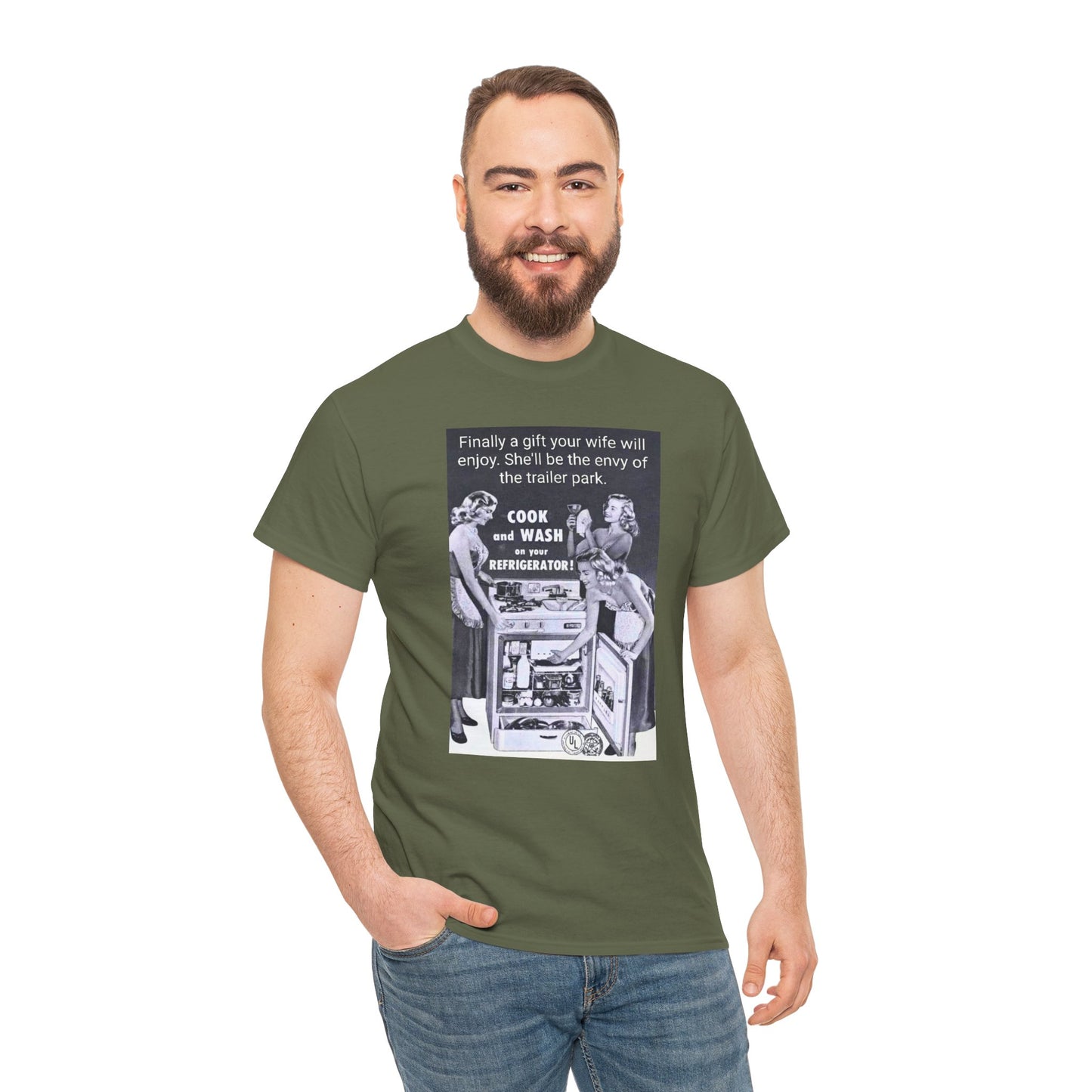 She'll be the envy of the trailer park Vintage Retro Ad Tee — “Finally a gift your wife will enjoy” Graphic T-Shirt