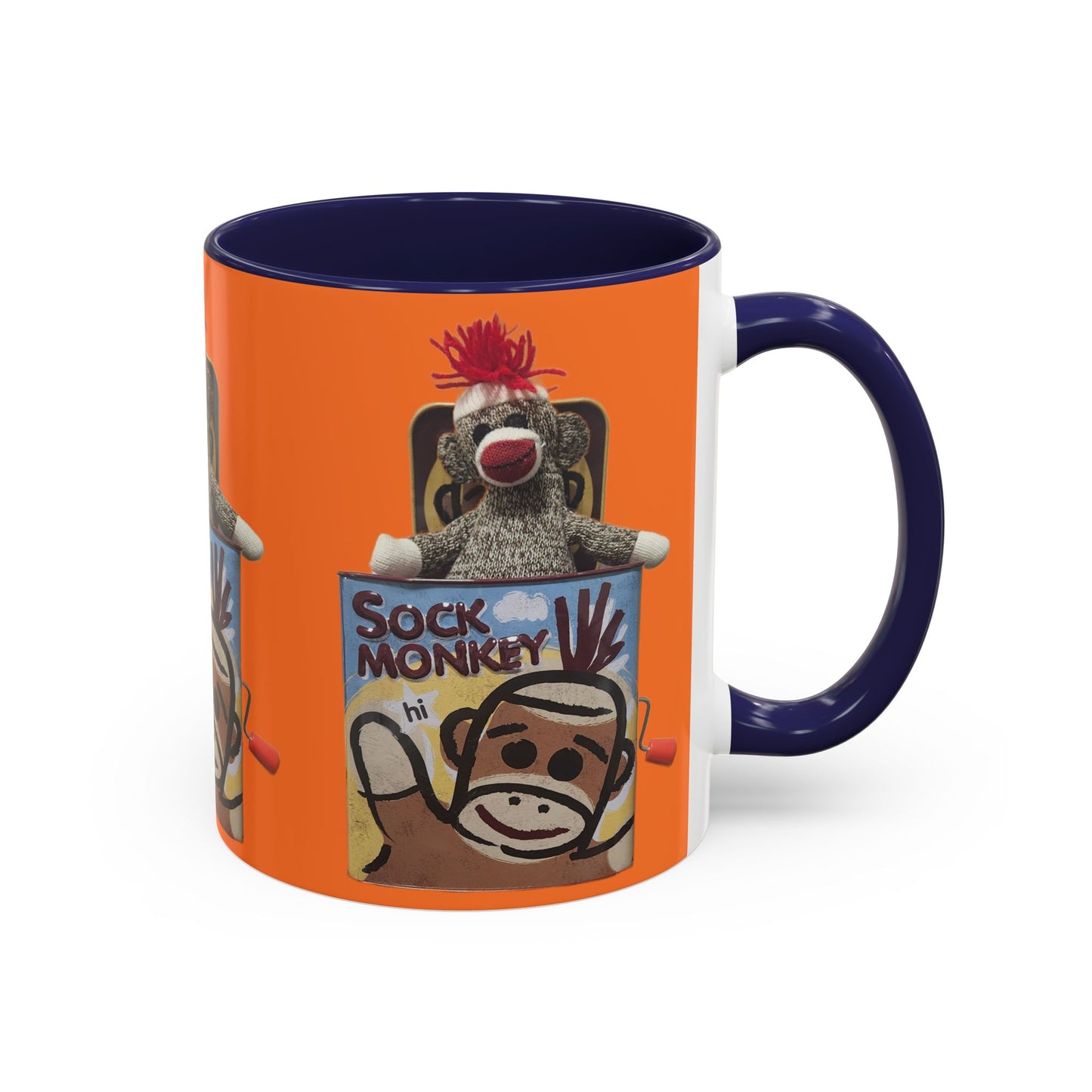 Sock Monkey Vintage Toy Accent Coffee Mug  Retro Kids and Adult Classic Memories