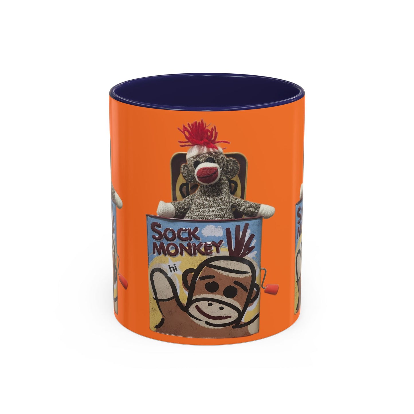 Sock Monkey Vintage Toy Accent Coffee Mug  Retro Kids and Adult Classic Memories