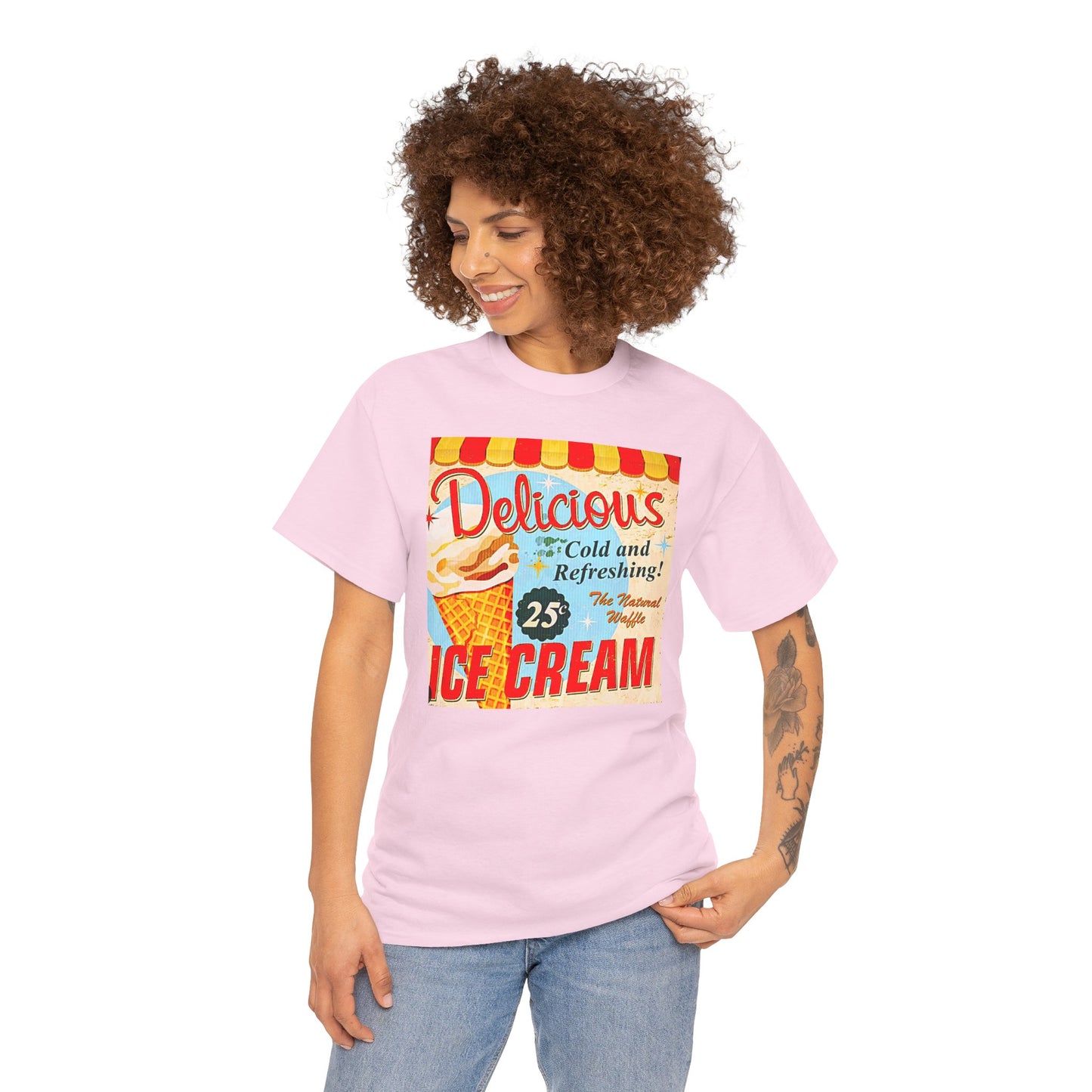 Retro "Ice Cold Ice Cream 25" T-Shirt — Vintage Soda Shop Graphic Tee