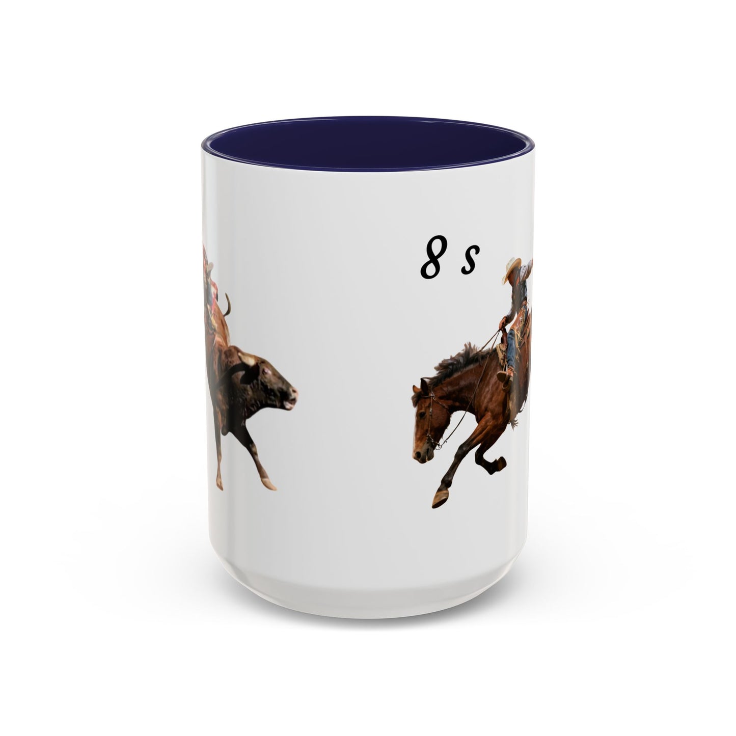 8 Second Rodeo Cowboy Ride Accent Coffee Mug — Rodeo Western Coffee Cup