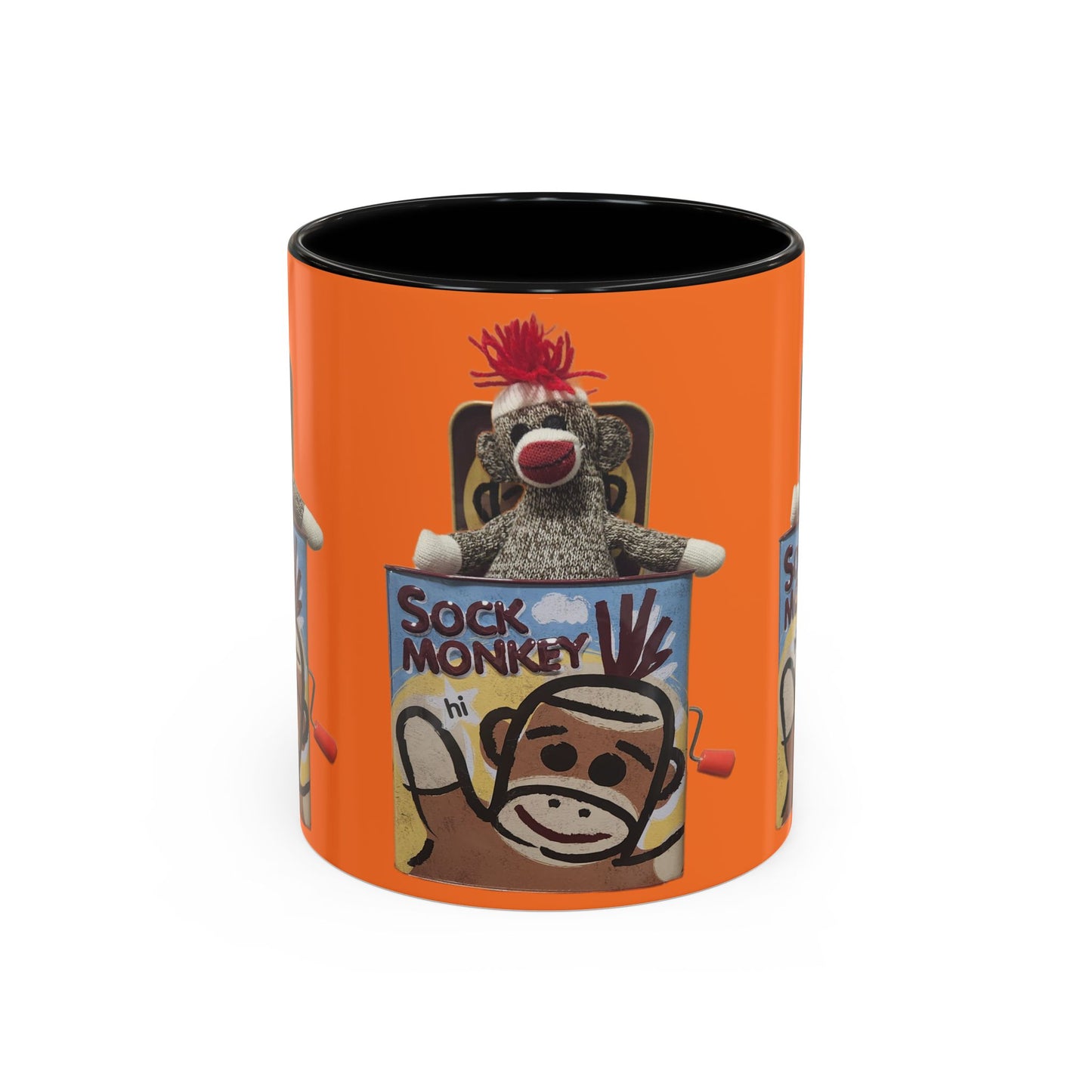 Sock Monkey Vintage Toy Accent Coffee Mug  Retro Kids and Adult Classic Memories