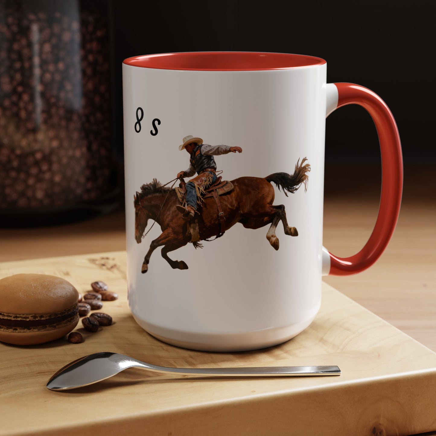 8 Second Rodeo Cowboy Ride Accent Coffee Mug — Rodeo Western Coffee Cup