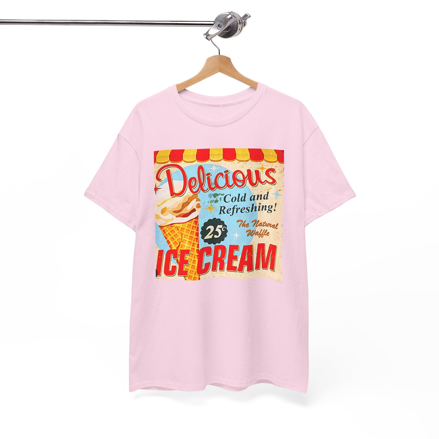 Retro "Ice Cold Ice Cream 25" T-Shirt — Vintage Soda Shop Graphic Tee