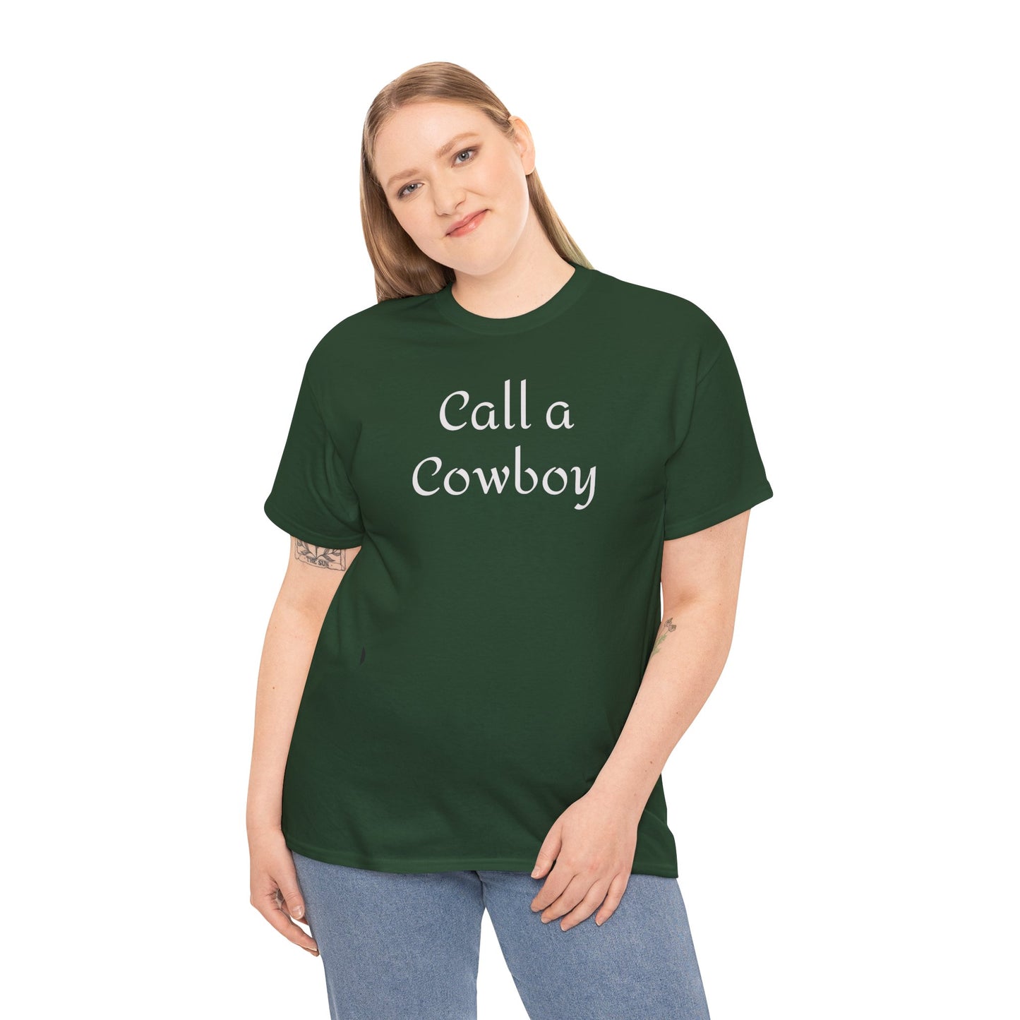Call a Cowboy Tee | Western Text T-shirt, Rodeo Shirt