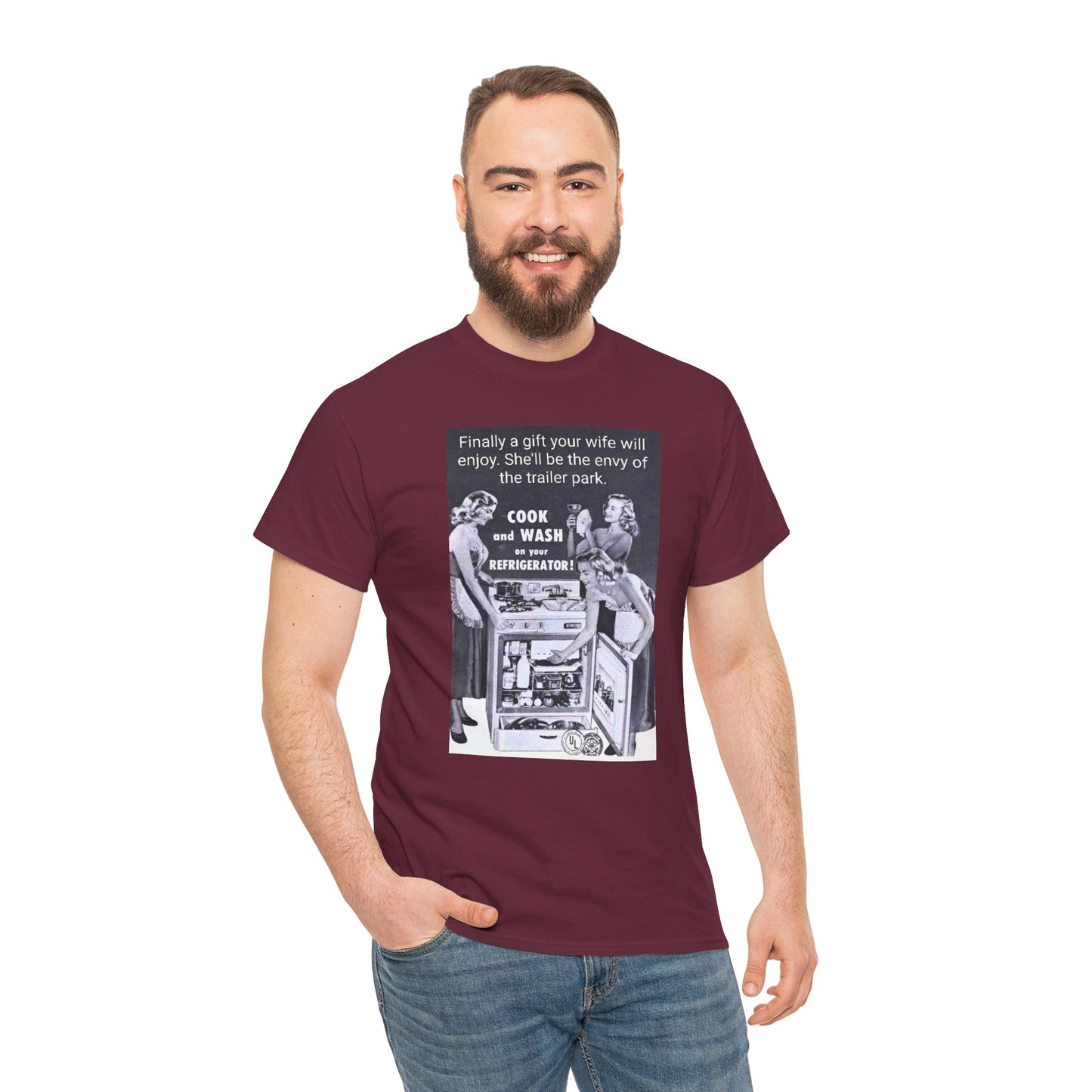 She'll be the envy of the trailer park Vintage Retro Ad Tee — “Finally a gift your wife will enjoy” Graphic T-Shirt