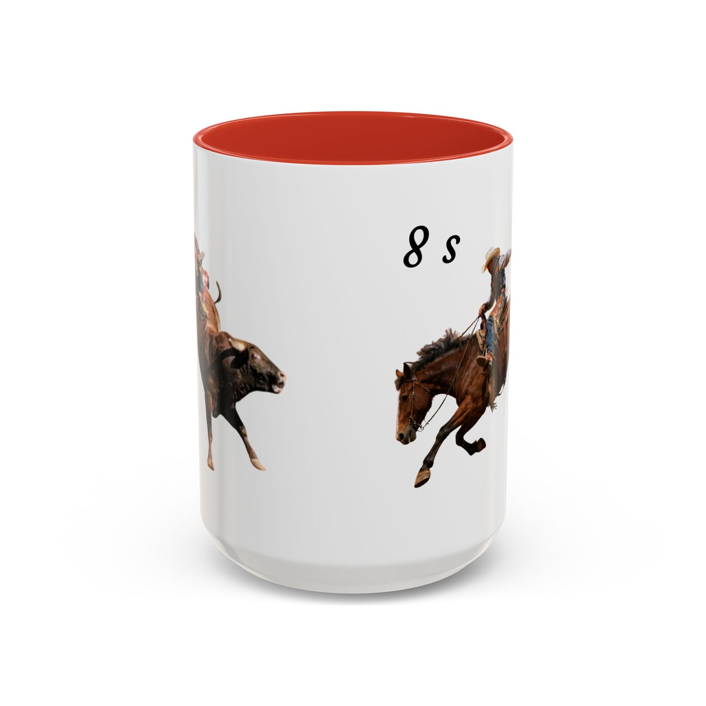 8 Second Rodeo Cowboy Ride Accent Coffee Mug — Rodeo Western Coffee Cup