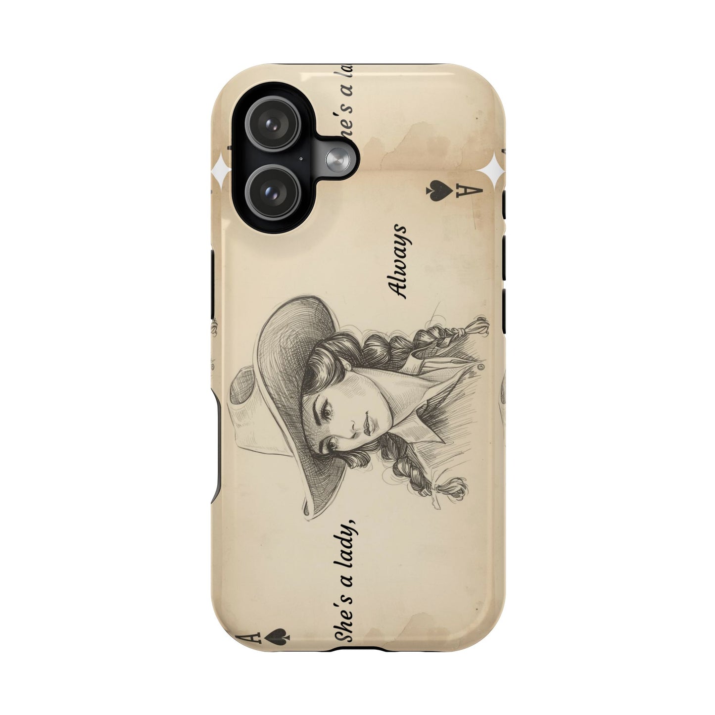She's a Lady Always Vintage Western Playing Card Phone Case