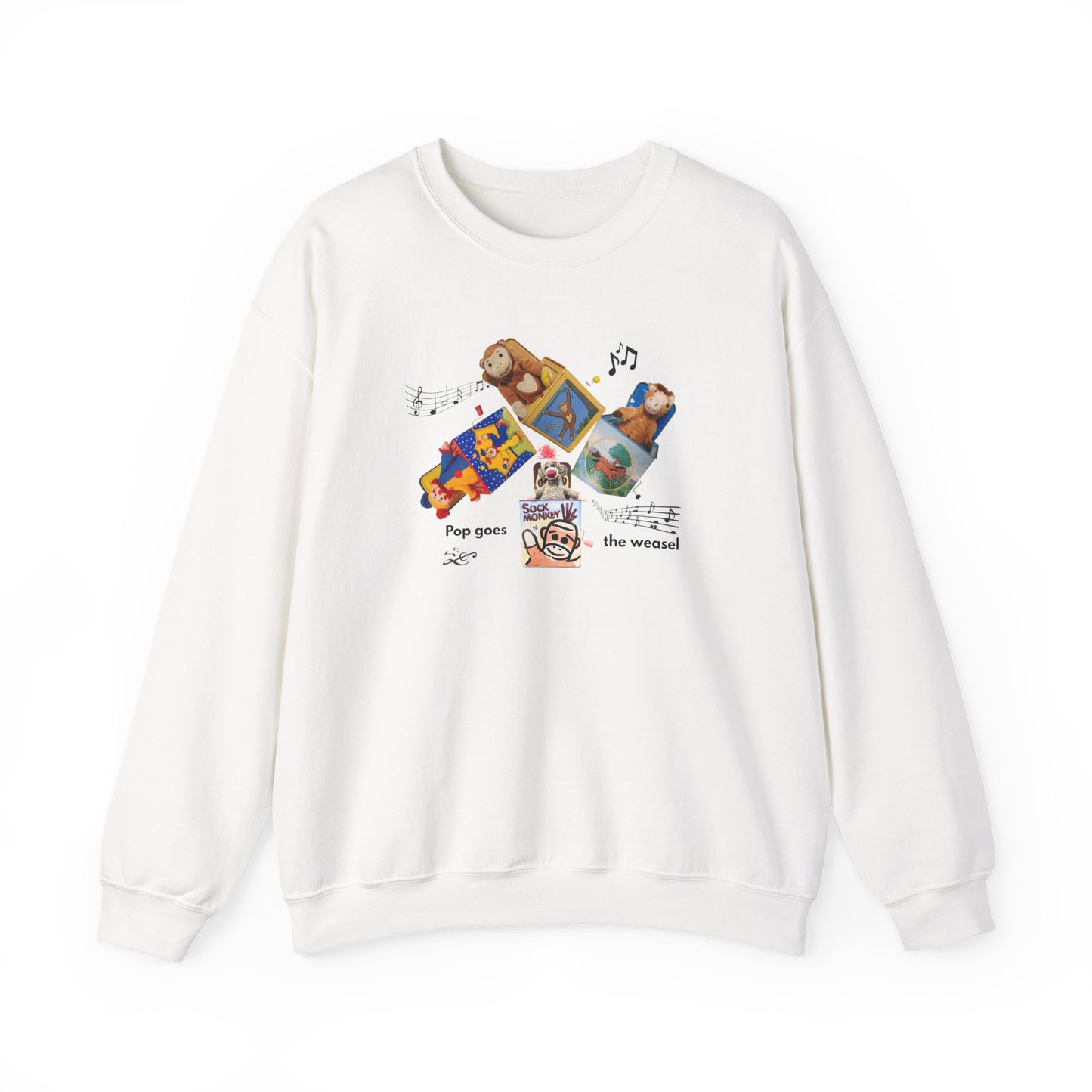 Women's Crewneck Sweatshirt — 'Pop Goes the Weasel' Vintage Retro Design