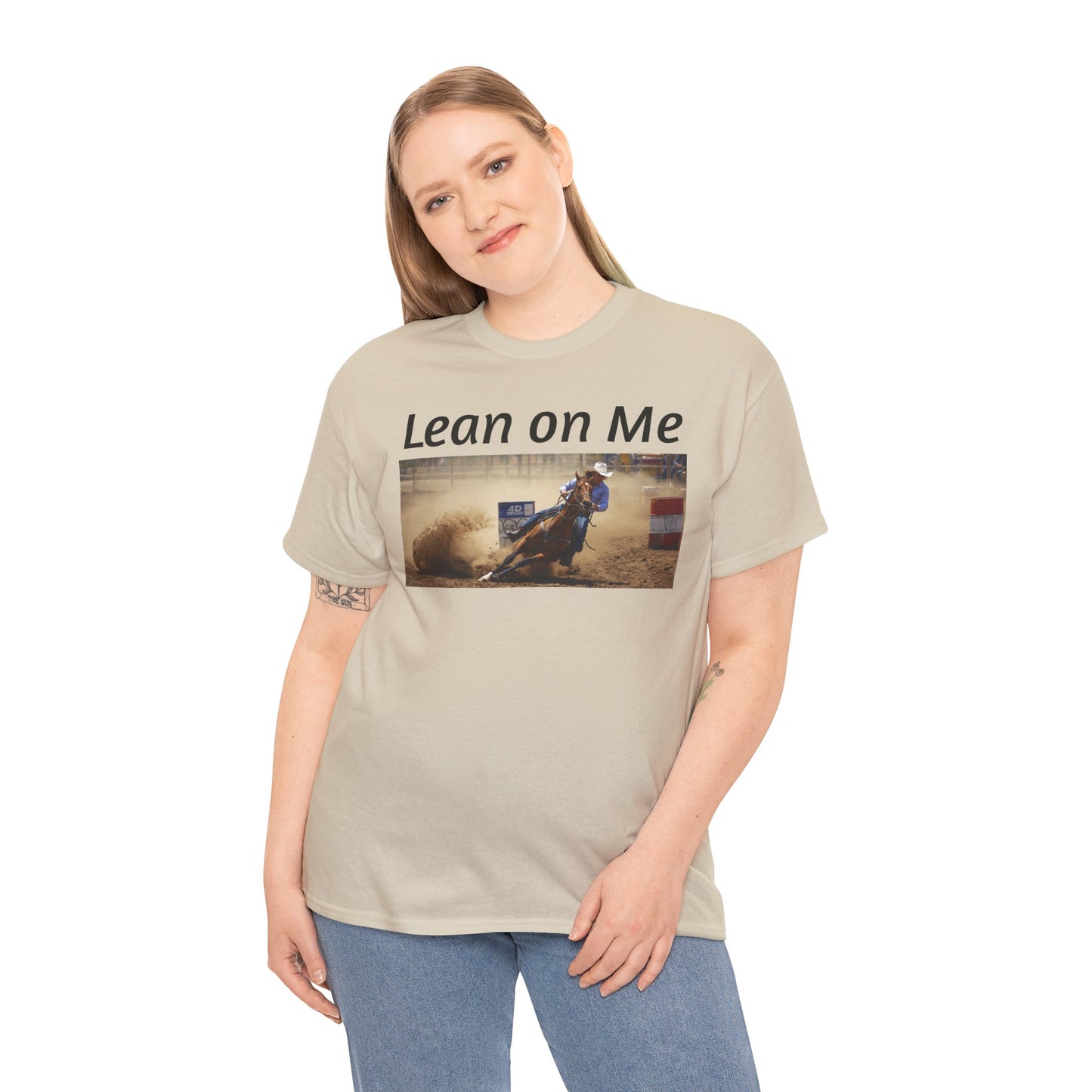 Lean on Me Barrel Racing Ro deo Tee — Barrel Racing Cowboy Cowgirl Ro deo Shirt