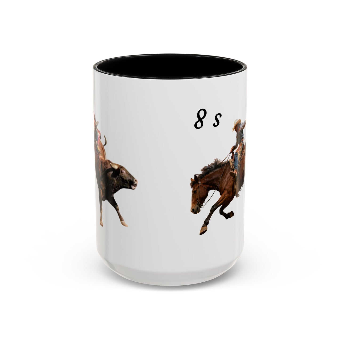 8 Second Rodeo Cowboy Ride Accent Coffee Mug — Rodeo Western Coffee Cup