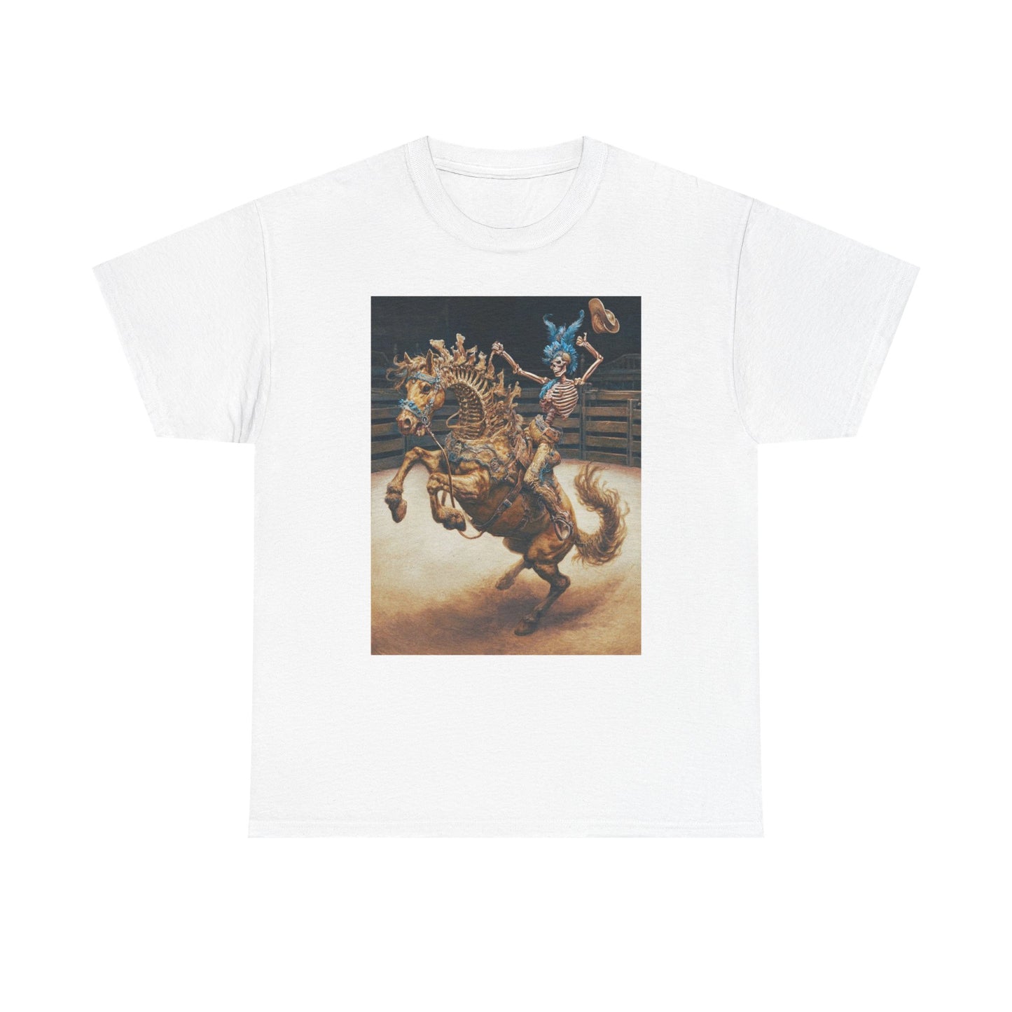Skeleton Rodeo Bucking Horse Cowboy T-Shirt