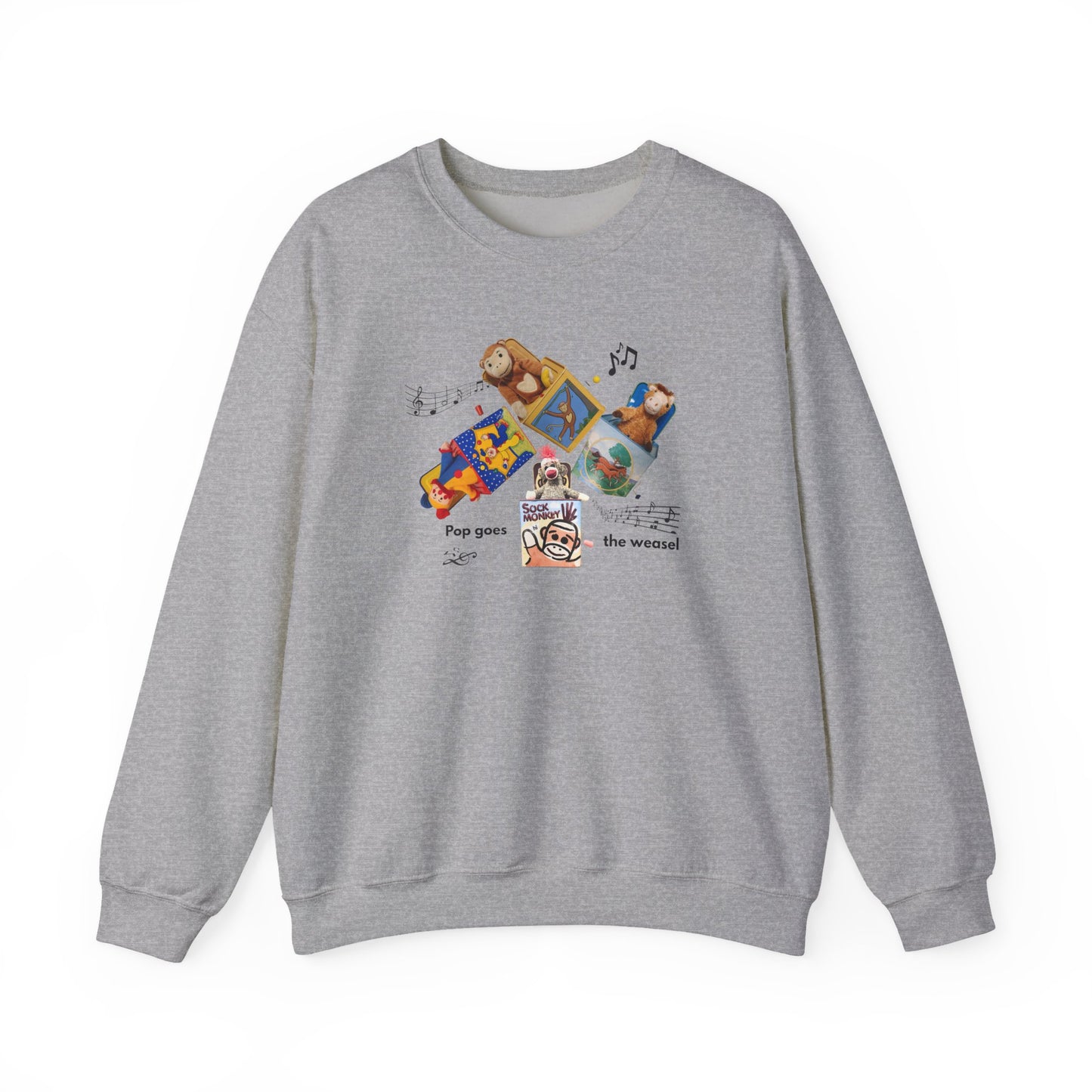 Women's Crewneck Sweatshirt — 'Pop Goes the Weasel' Vintage Retro Design