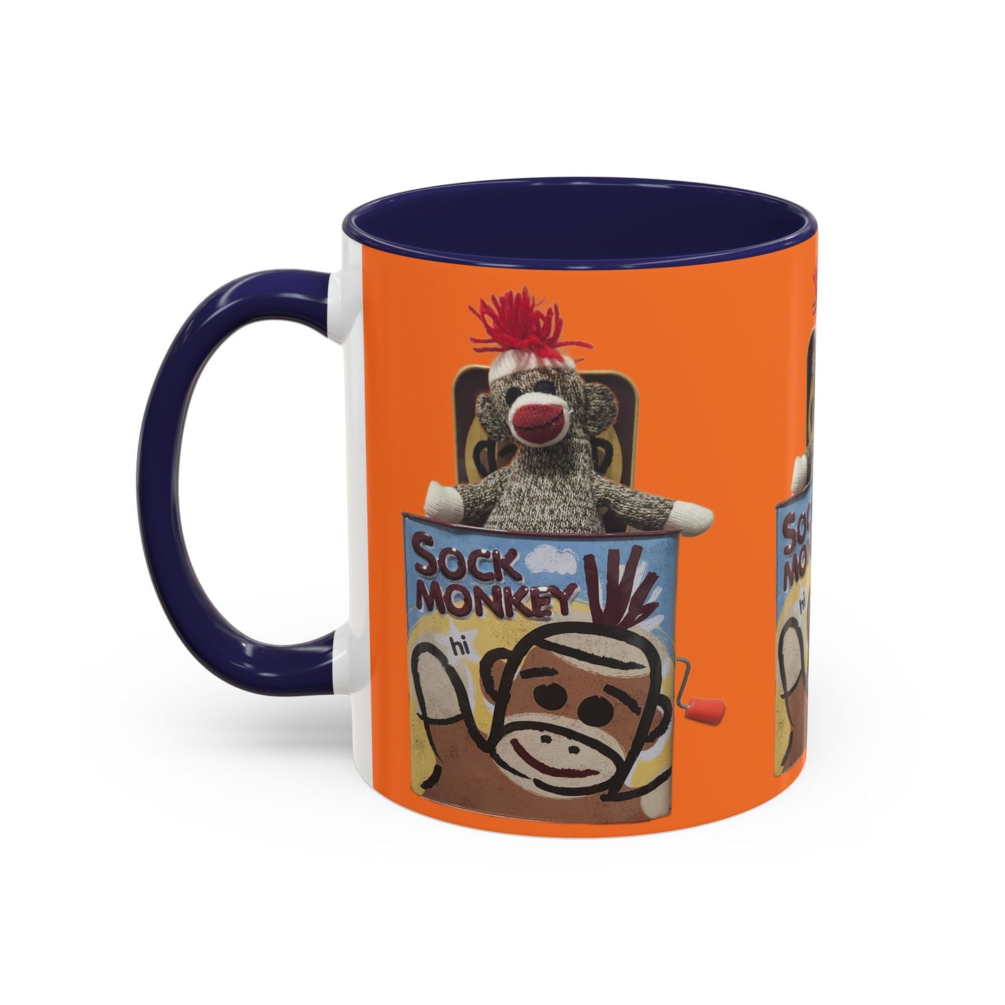 Sock Monkey Vintage Toy Accent Coffee Mug  Retro Kids and Adult Classic Memories