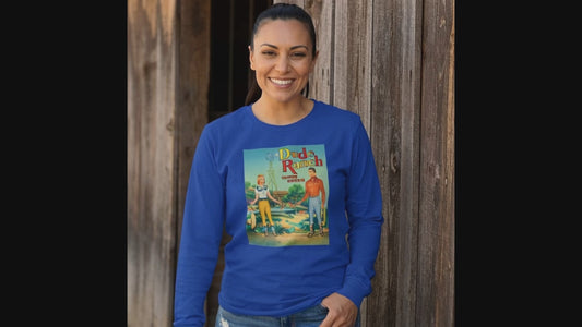 Dude Ranch Vintage Western Long Sleeve Tee — Retro Cowboy Paper Doll Design